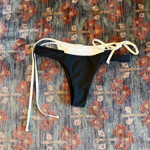 Strawberry Milk Mob Black and White Tie-Side Bikini Bottom